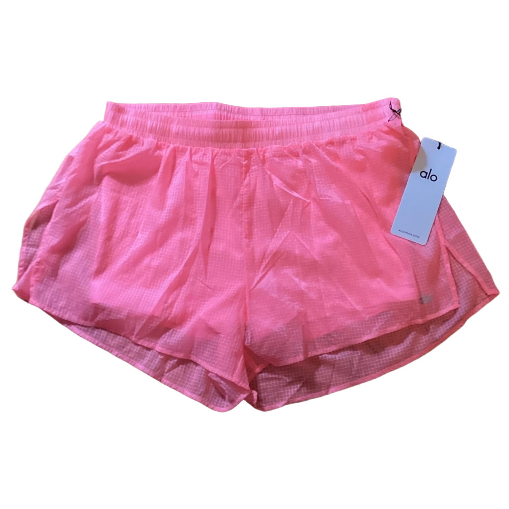 🛑 LAST DAY ON POSHMARK🛑 NWT AUTHENTIC ALO YOGA Bubblegum Pink GAME TIME SHORTS - Picture 7 of 9